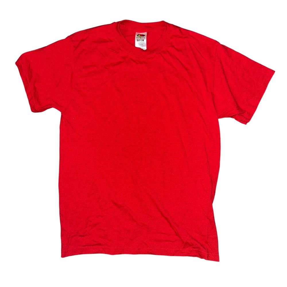 Fruit of the Loom Best Mens Red Short Sleeve Crew Neck T-Shirt Size Medium
